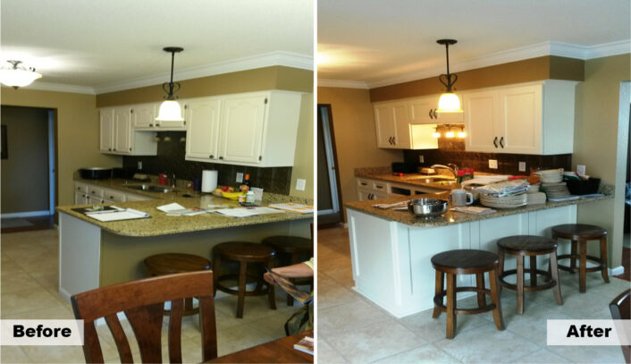 Traditional kitchen remodel done with cabinet refacing