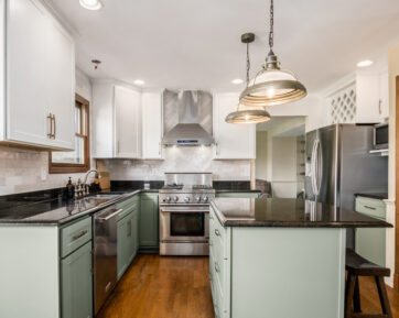 two-toned cabinetry