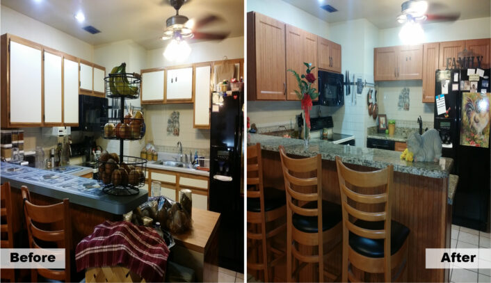 Traditional kitchen remodel done with cabinet refacing
