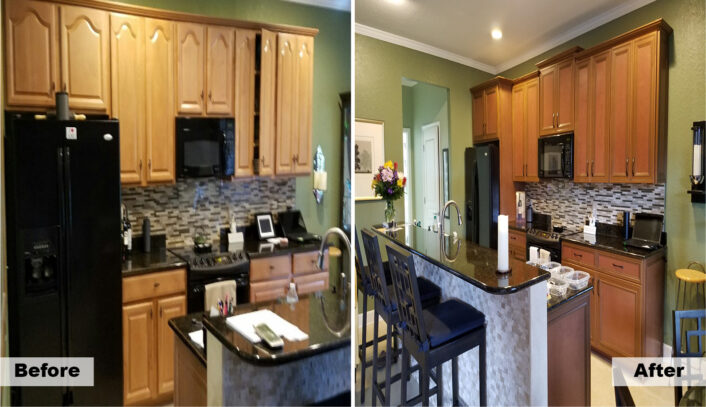 Traditional kitchen remodel done with cabinet refacing