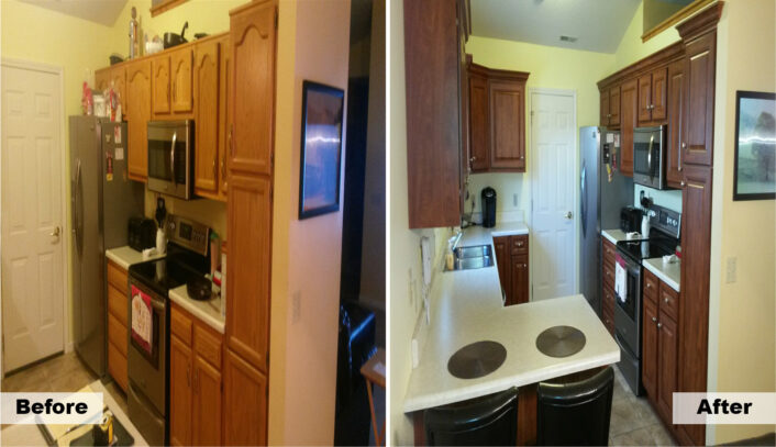 Traditional kitchen remodel done with cabinet refacing