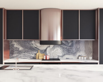 Stainless steel sink with matching stove top