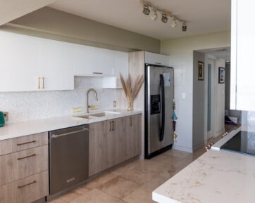 wooden and gold kitchen